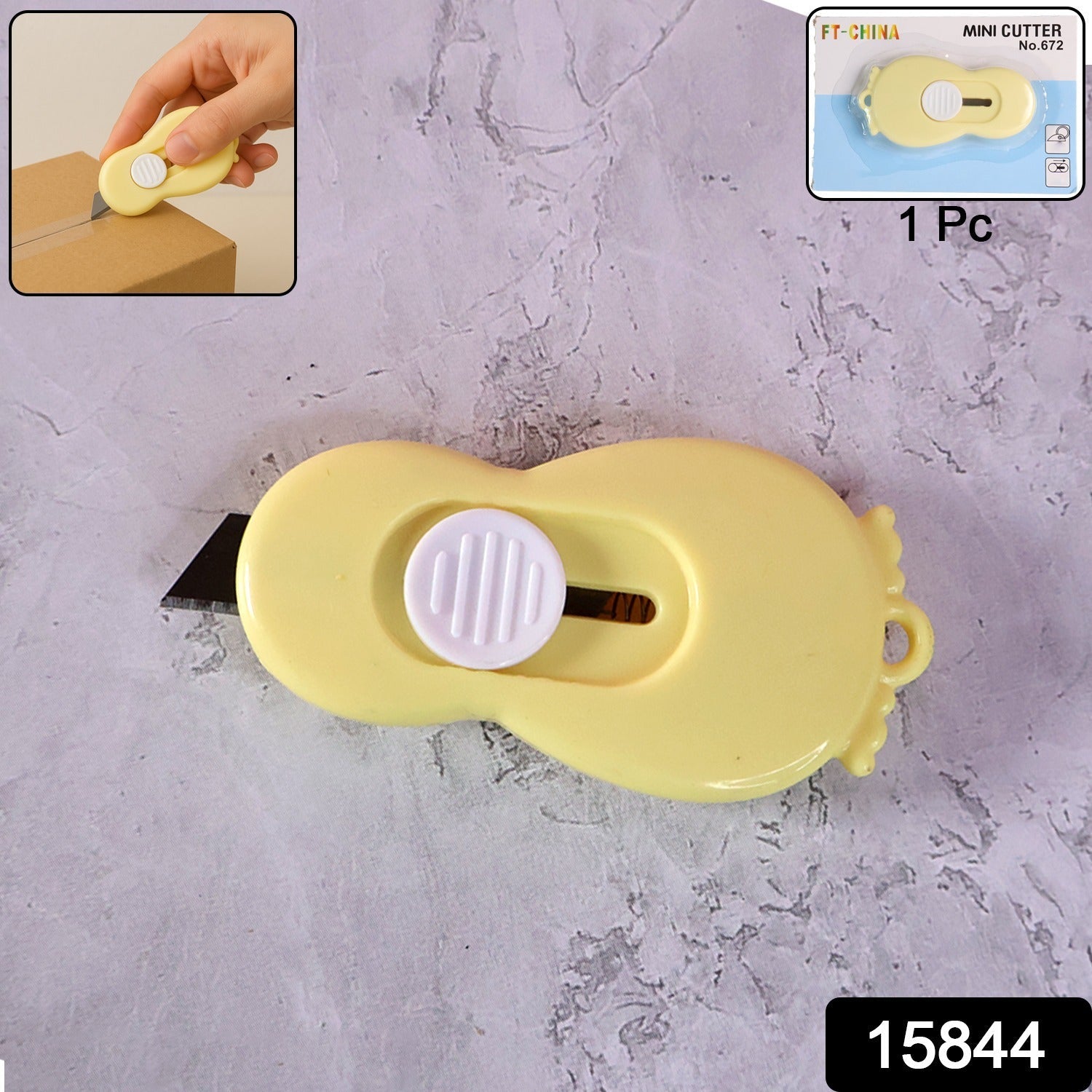 Compact Mini Safety Cutter with Retractable Blade - (1 Pc) Compact Mini Safety Cutter with Retractable Blade - (1 Pc)